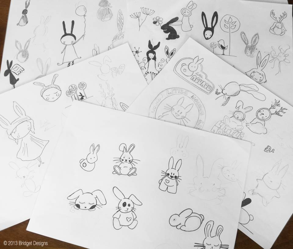 Sketches for Little Nounou Illustrated Logo