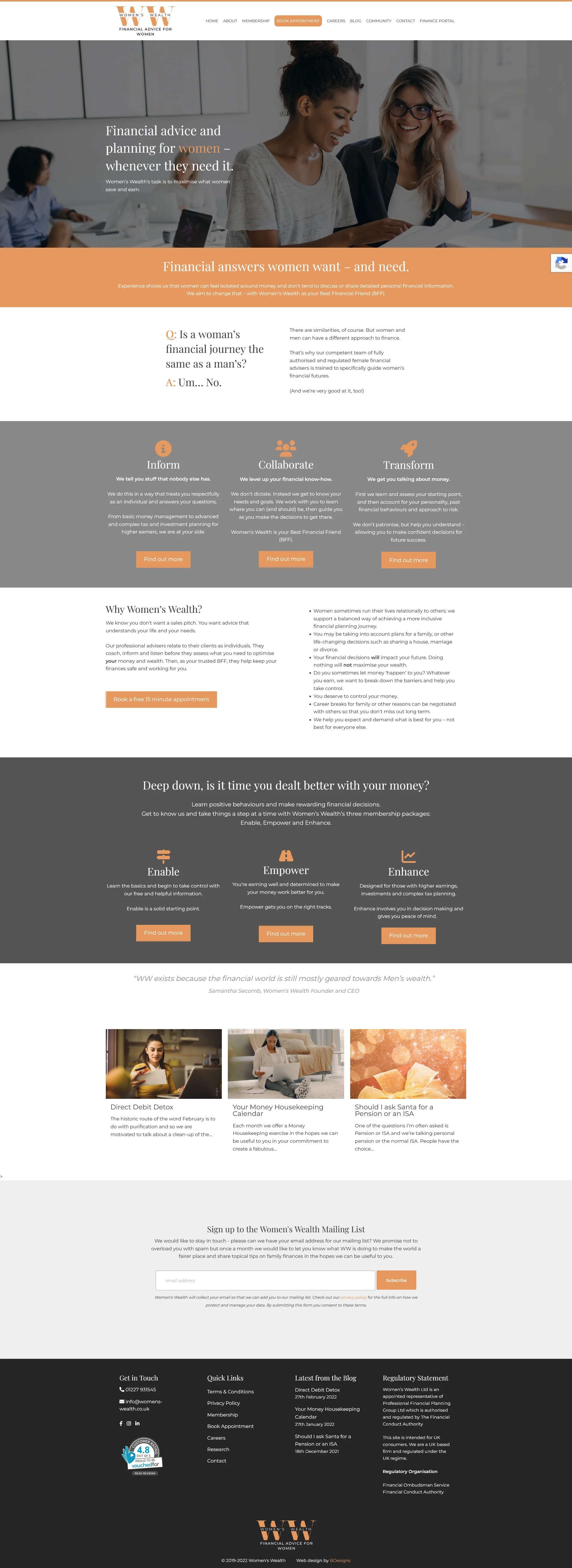 Women's Wealth website