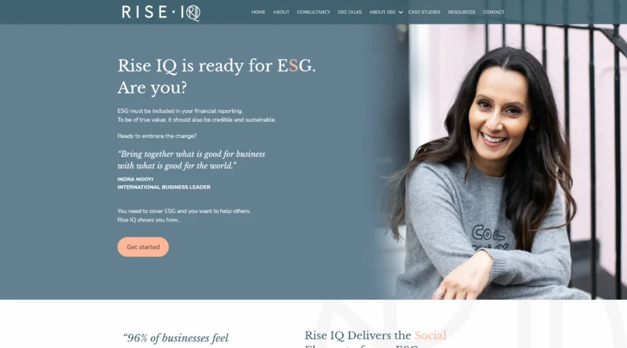 Rise Iq Sustainability ESG website