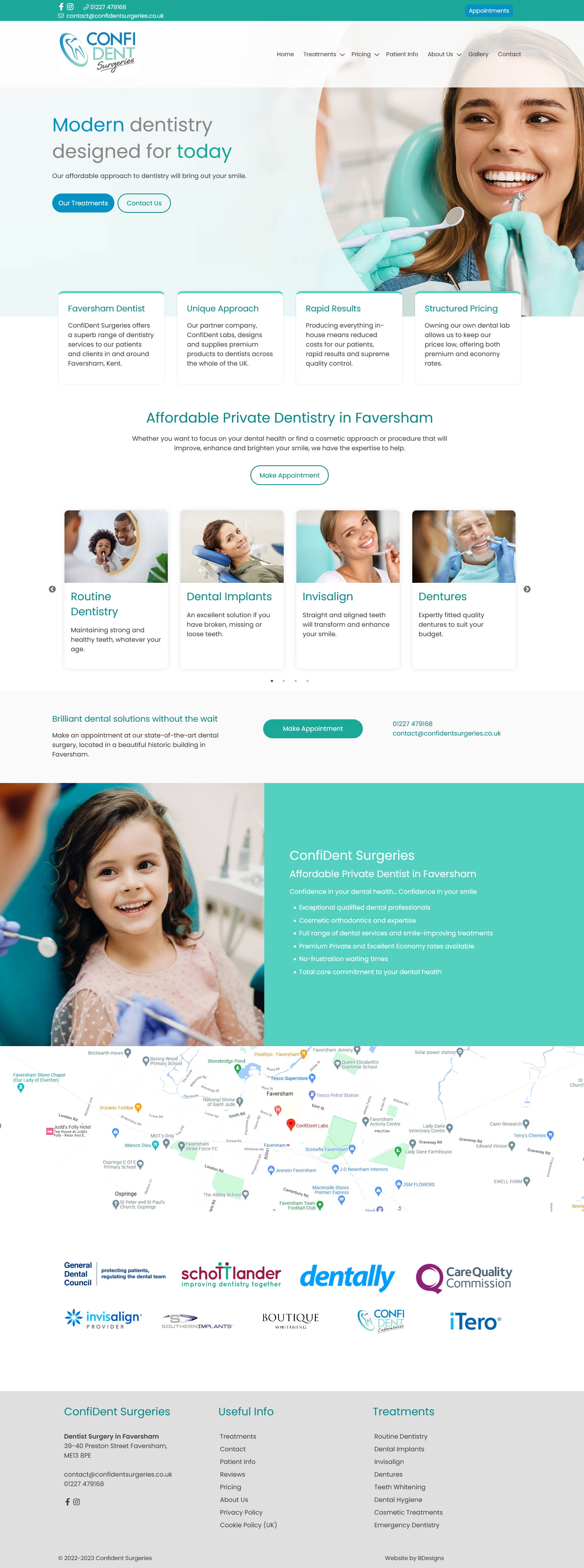 Confident Surgeries website design