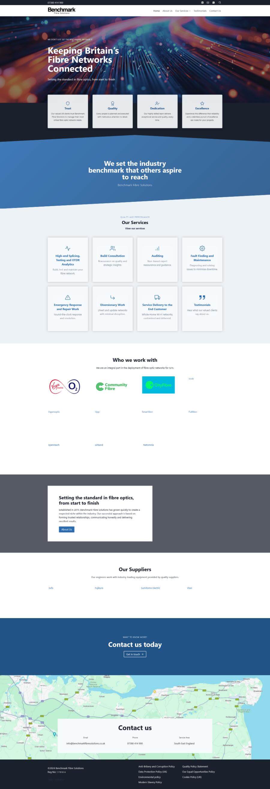 Website for Benchmark Fibre Solutions