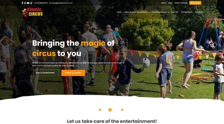 Kinetic Circus - Bespoke Marketing Website