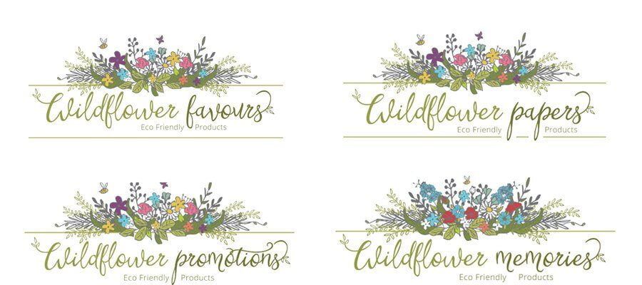 All Four Wildflower Favours Logos