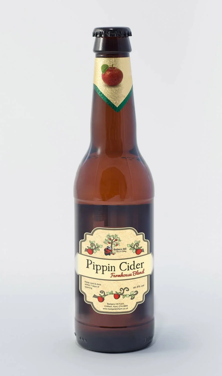 Badgers Hill Farm Pippin Cider Label
